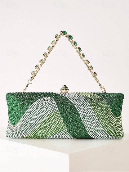 Clutch Crystal Bag Evening with Women's Strap Chain