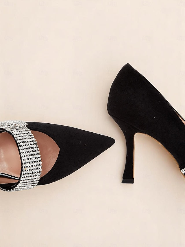 Pumps Slingback with Rhinestone-Embellished Women's