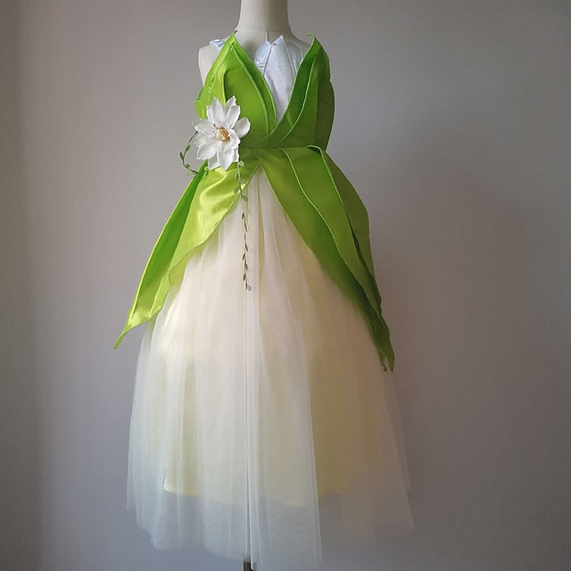 Theme Fairytale Dress Tinker Bell Girl Flower Tiana Princess