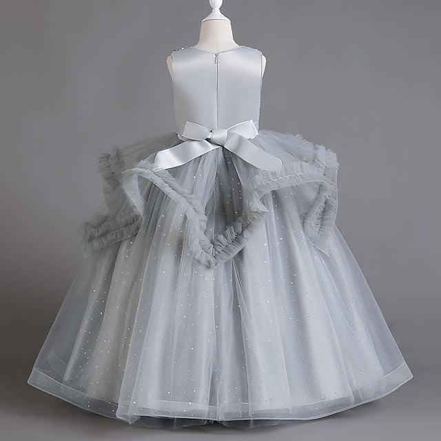 Girls' Color Sequin Sleeveless Dress Kids Solid Party