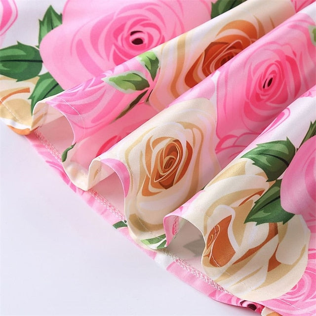 Kids Dress Floral Girls' Sleeve Short Party Flower