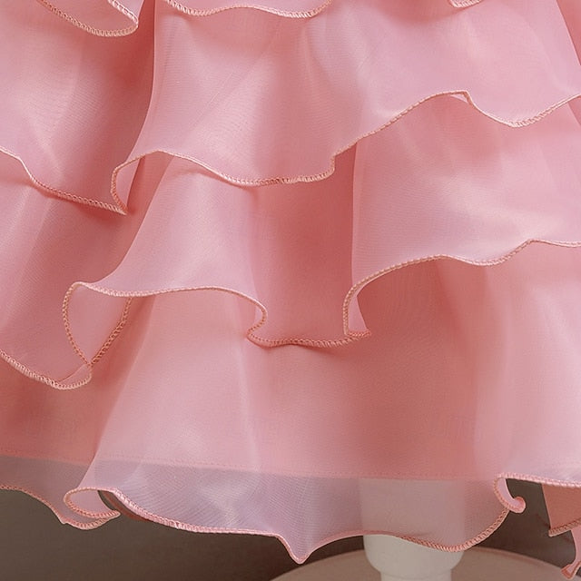 Girls' Asymmetrical Kids Dress Floral Party