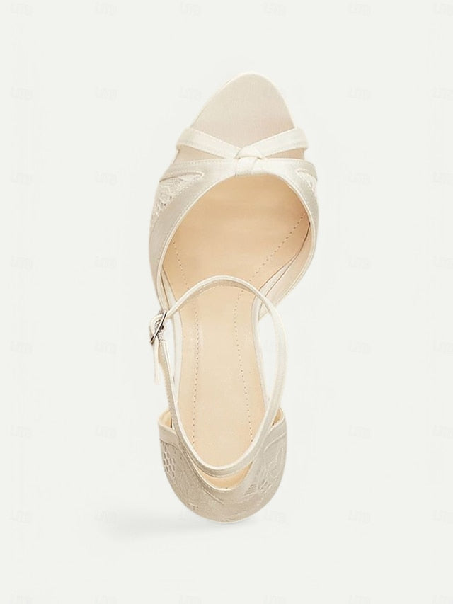 Women's Sandals High Heel Satin Toe Pink with Elegant Peep