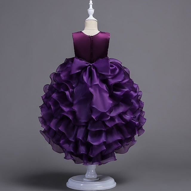 Floral Ruffle Kids Wedding Girls' Summer Dress 4-13 Party