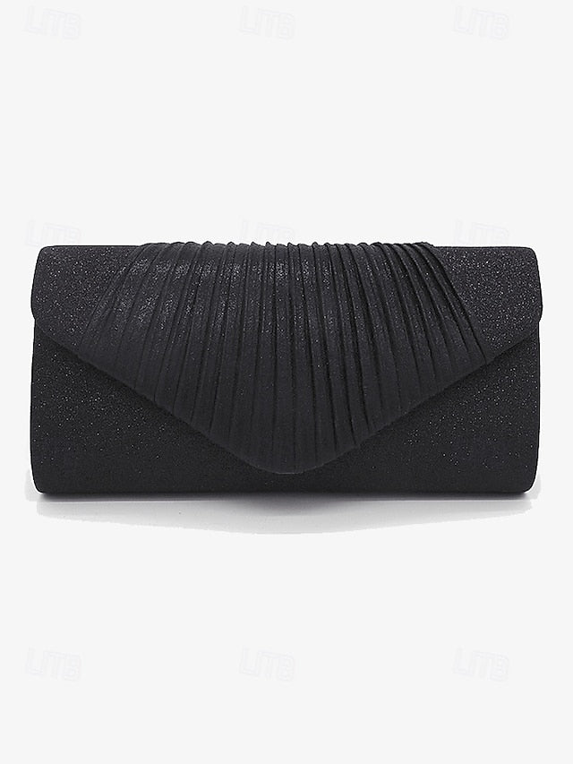 Champagne Bag Design – Clutch Pleated with Glitter Evening