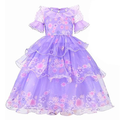 Fairytale Dress Princess Girl Encanto Madrigal Isabela Flower