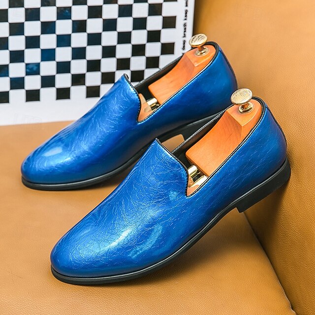 Men's Loafers Fashionable Gold – Metallic Slip-On Shiny