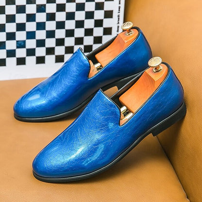 Men's Loafers Fashionable Gold – Metallic Slip-On Shiny