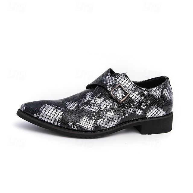 Snake Brown Strap Print Formal Classic Shoes Men – Monk for
