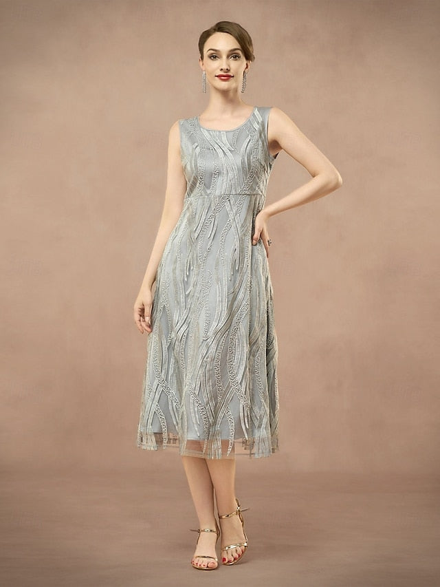 Dress Two A-Line Neck Bride of the Elegant Jewel Mother Pieces