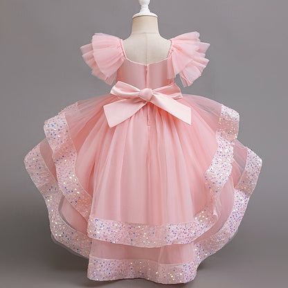 Girls' Kids Sleeveless Dress Wedding Party Special Sequin