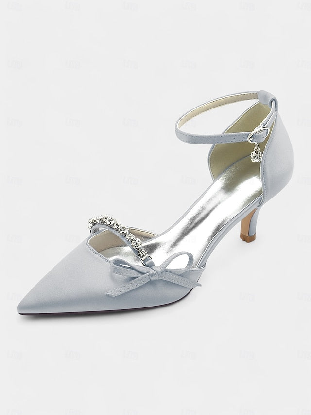 Kitten Shoes for Wedding Elegant Women – Heel Pointed-Toe