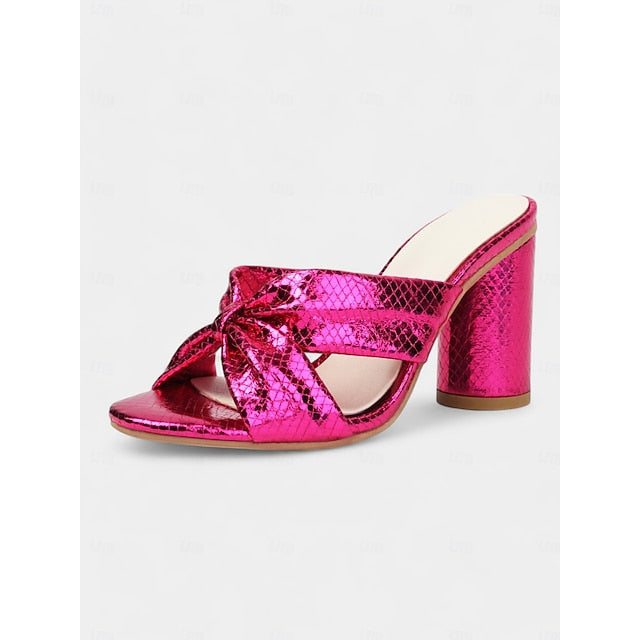 Bridal Women's Bow Metallic – Design with Mules Pink