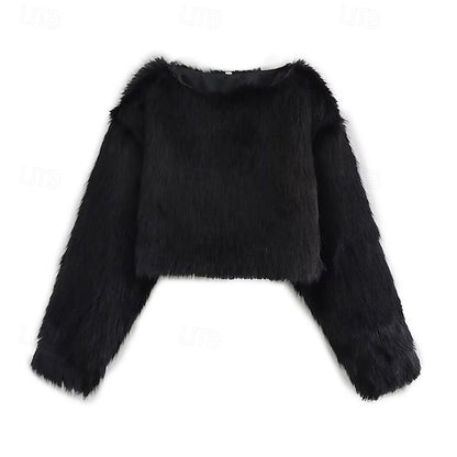 Faux Fur Comfortable Women's Warm Coat Furs Leathers