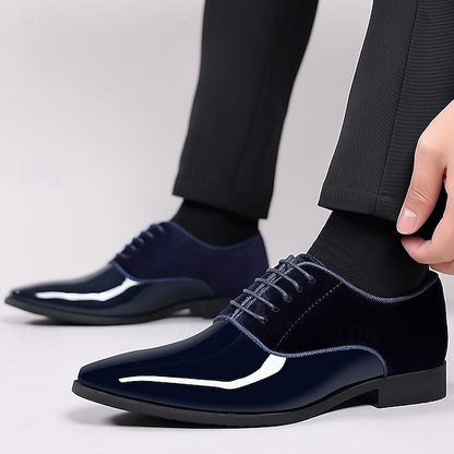 Shoes with Men's Patent Leather Blue Navy Oxford