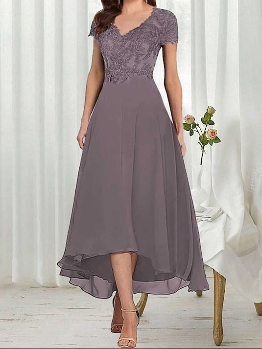 Simple Elegant the Neck of V Bride Mother Dress A-Line