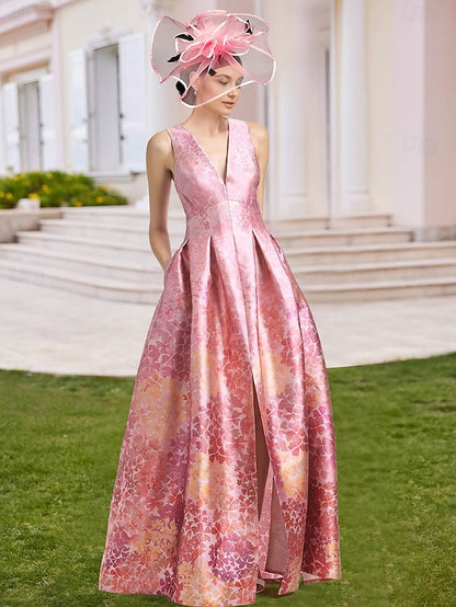 Evening A-Line Dress Split High Beach Gown Wedding Formal