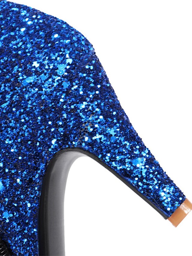 Women's Heel Boots High Red Ankle Sparkly – Glitter