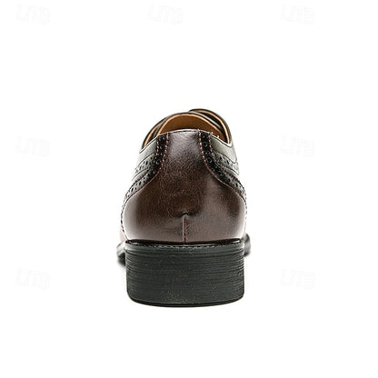 Brown Faux Oxford Black Leather Wingtip and – Men's Shoes