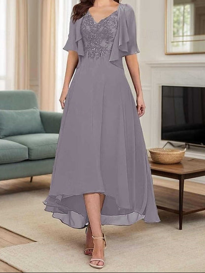 Simple Elegant the Neck of V Bride Mother Dress A-Line