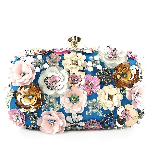 Embellished Floral – 3D Women's Clutch Evening Flower