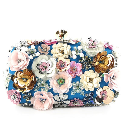 Embellished Floral – 3D Women's Clutch Evening Flower