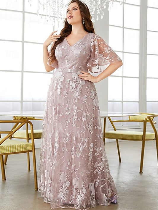 Mother Size Elegant V Plus Neck the Bride Dress of Curve