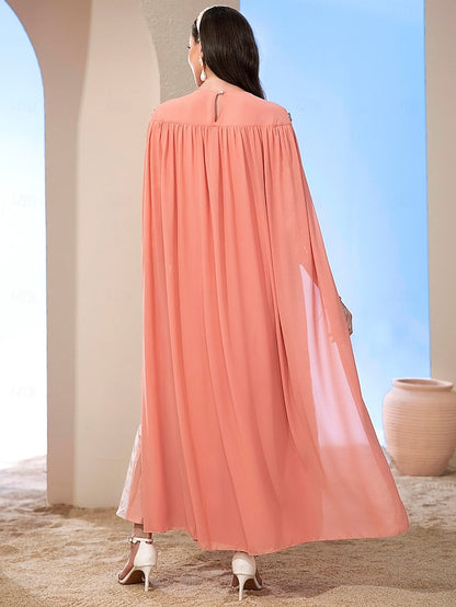 Cape Dress Elegant the Bride of Vintage A-Line Mother