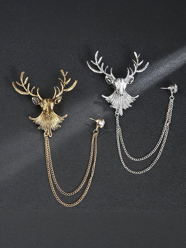 with Deer Brooch Christmas Lapel Men's Pin