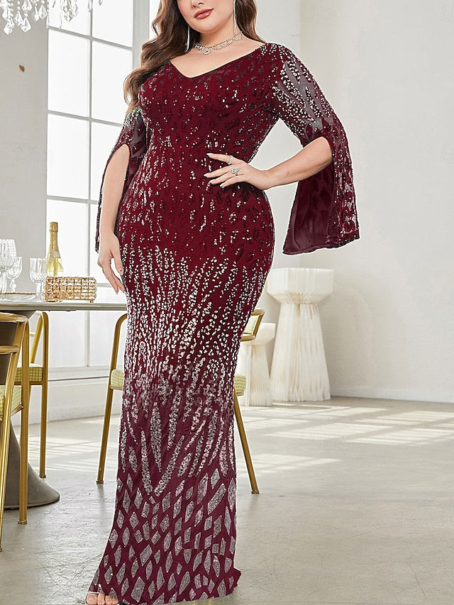 Elegant Plus Bride Size of the Curve Mother Party V Dress
