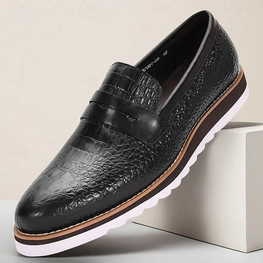 Wholesale SampleMen’s Black Genuine Cowhide Leather Loafers & Slip-On