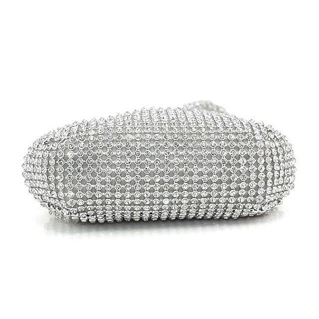 Crystal Evening Elegant Women's - Rhinestone Silver Bag