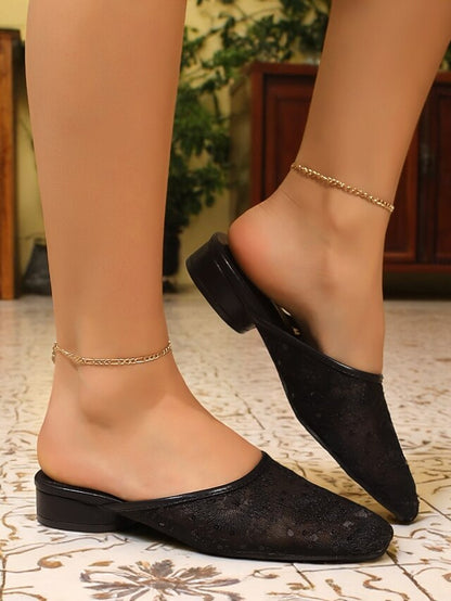 Lace Elegant White Flats Women's Mesh – Sheer Ballet