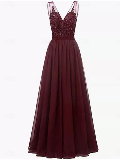 of Simple V Mother the A-Line Floor Dress Elegant Bride Neck