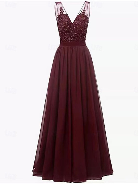 of Simple V Mother the A-Line Floor Dress Elegant Bride Neck