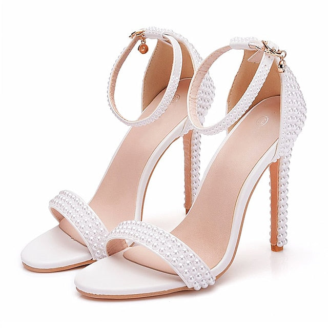 Pearl-Embellished Shoes Elegant Wedding Women's High Heel