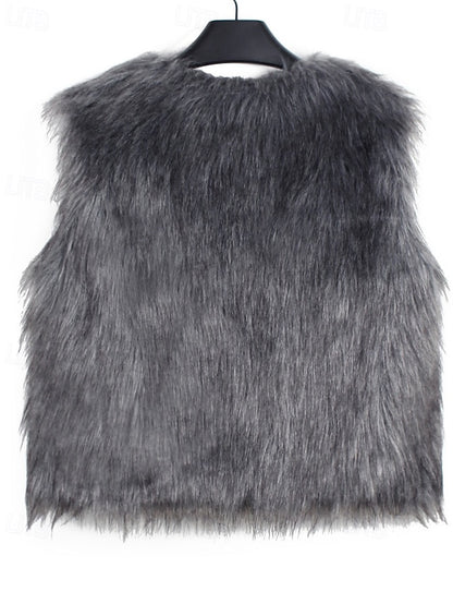 Coat Furs Comfortable Leathers Faux Fur Vest Women's