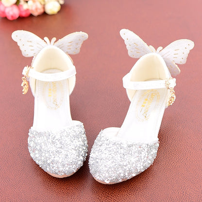 Girls' Butterfly Sparkly Princess Glitter Shoes Pink –