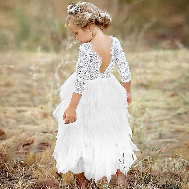 Girl Girls' Wedding Dress Party Flower