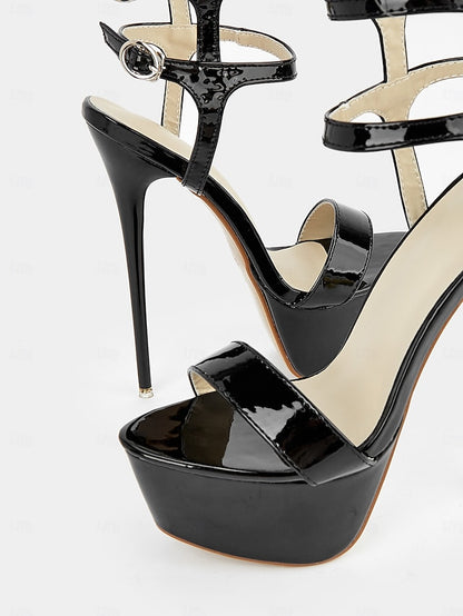 High Leather – Stiletto Platform Women's Heels Patent