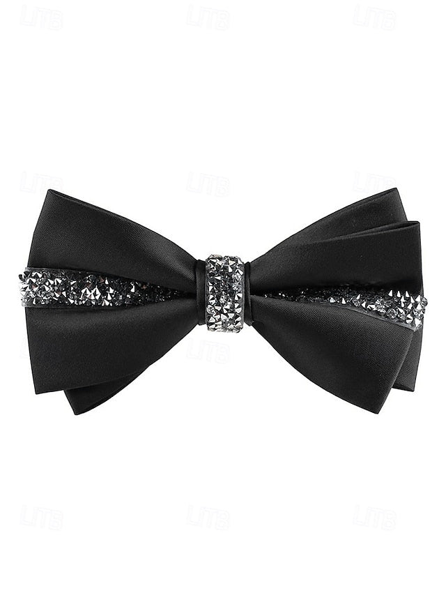 Burgundy Embellishment Crystal Elegant Tie – Satin Bow with