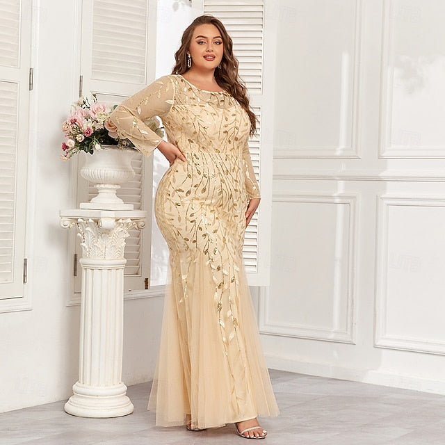 Dress Gown Trumpet Mermaid Evening Floor Formal Sparkle /