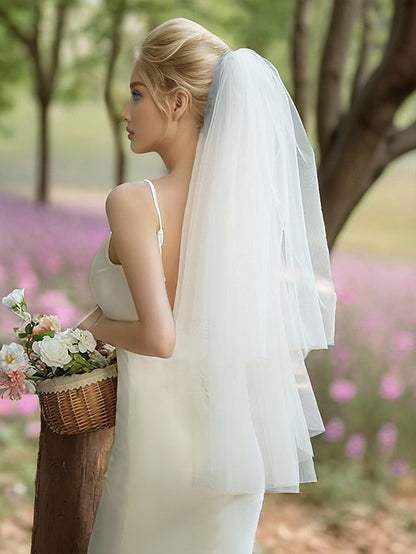 Classic Elegant Soft Veil – Tulle Bridal with Two-Layer