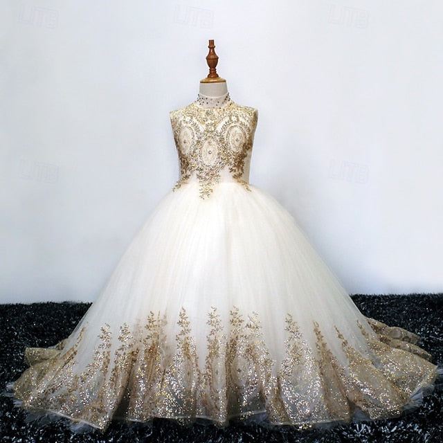 Dress Girls' Flower Kid's Evening Formal Gown Girl
