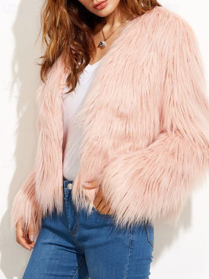 Comfortable Coat Leathers Fur Faux Warm Women's Furs