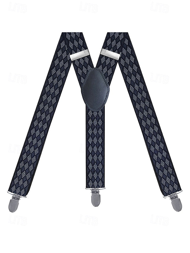 Men's Clip-On Classic Suspenders Pattern Argyle –