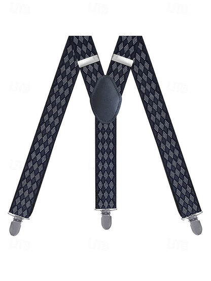 Men's Clip-On Classic Suspenders Pattern Argyle –