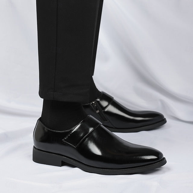 Business Shoes Brown Loafers Slip-On Leather Men's