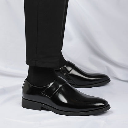 Business Shoes Brown Loafers Slip-On Leather Men's