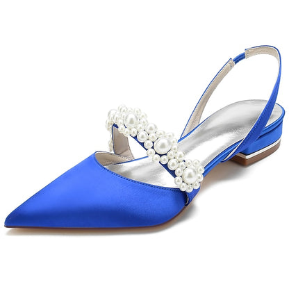 Pearl with Shoes Satin Women's Elegant White
